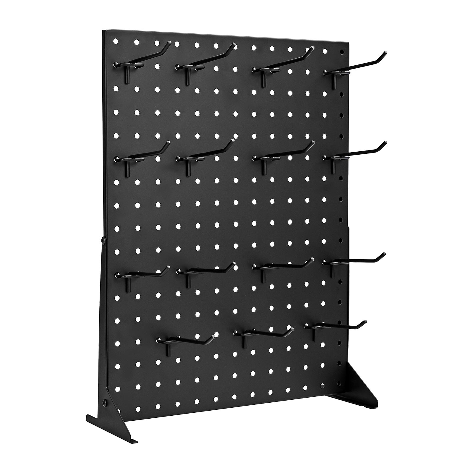 Pegboard Display Stand With 15 Hooks Pegboard Panels Display Black (1 PCS)_voghion.com